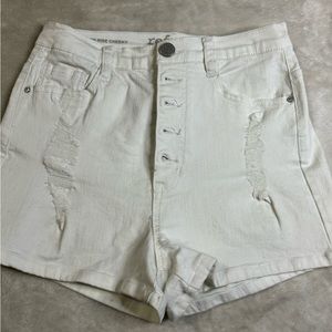 White high rise shorts